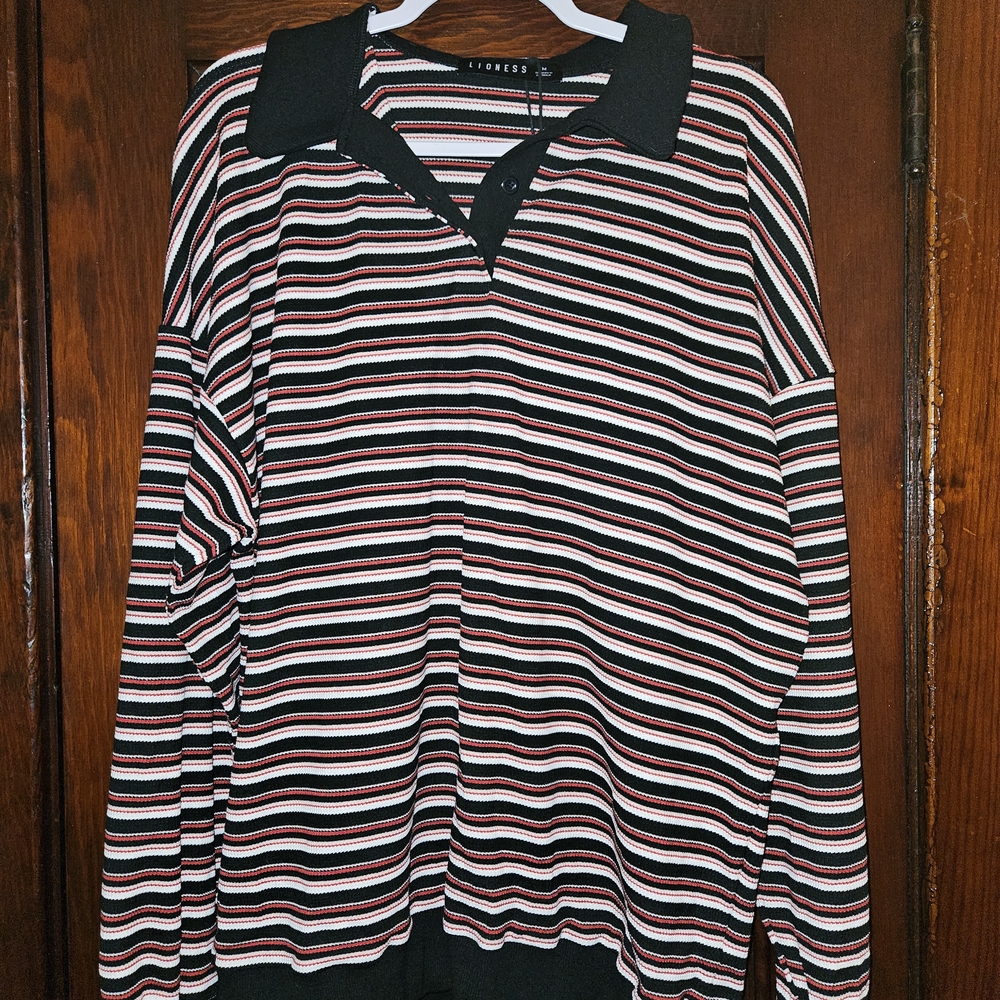 Express Multicolor Striped Polo Shirt